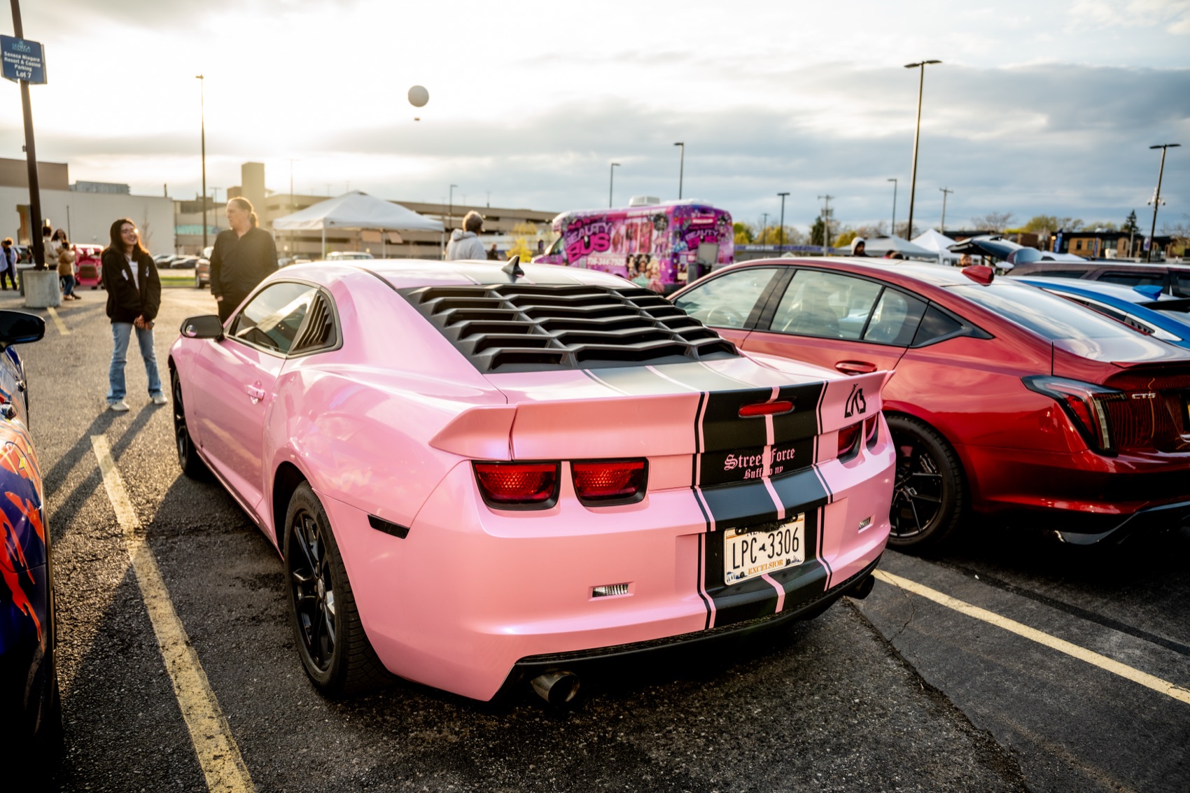 Pink Shelby at a car meet