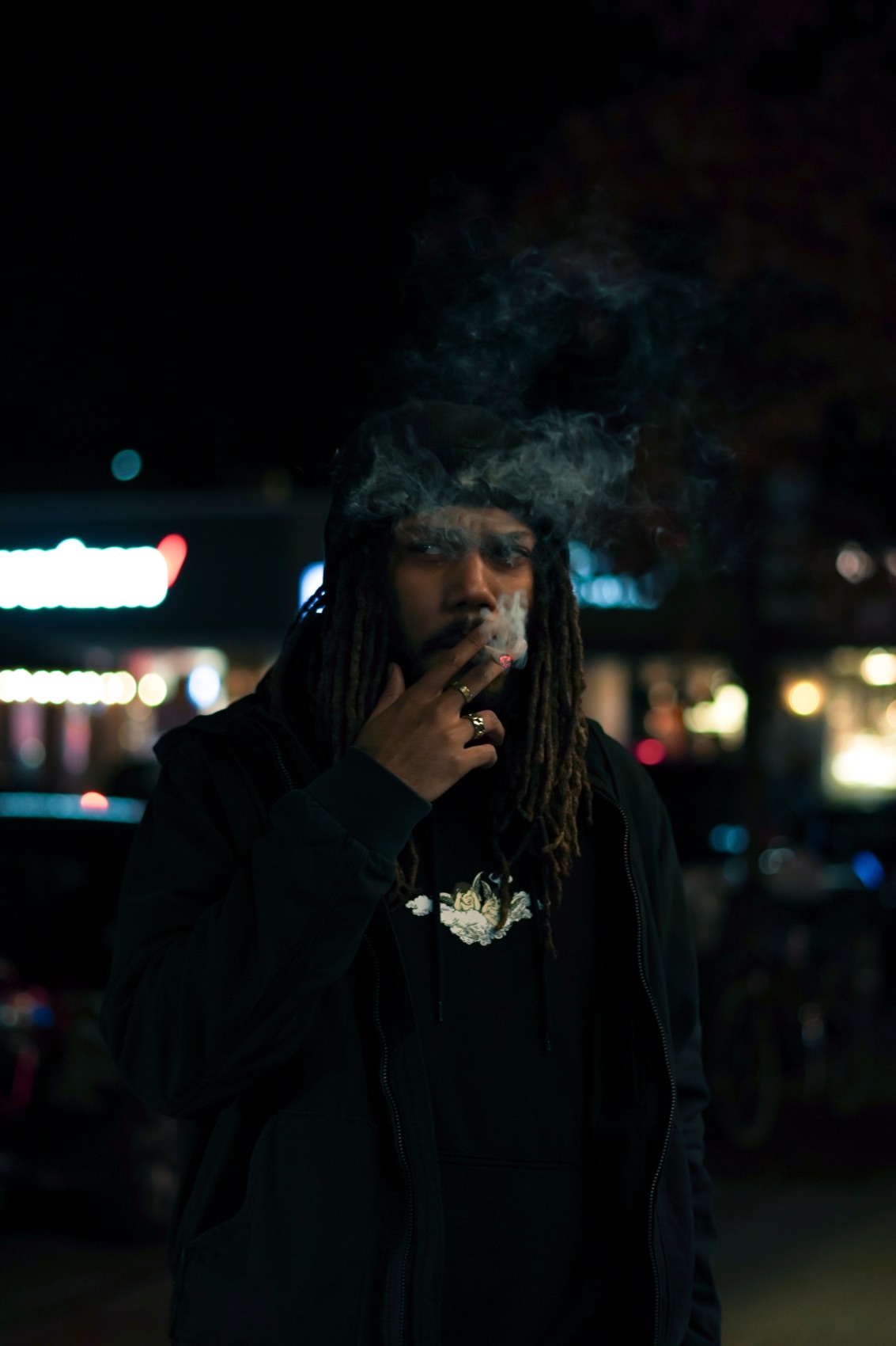 Night street portrait